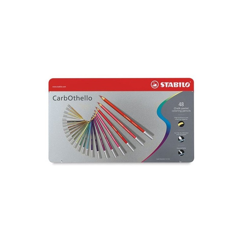  Fine art shop - STABILO Carbothello metal box 48 colours chalk-pastel pencils assorted | totenart.com