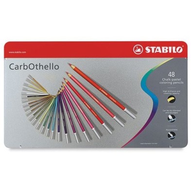  Fine art shop - STABILO Carbothello metal box 48 colours chalk-pastel pencils assorted | totenart.com