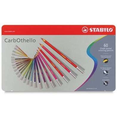  Fine art shop - STABILO Carbothello metal box 60 colours chalk-pastel pencils assorted | totenart.com