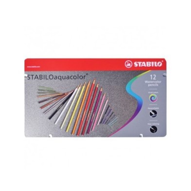 Fine art shop - STABILO Aquacolor metal box 12 watercolor pencils assorted | totenart.com