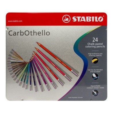  Fine art shop - STABILO Carbothello metal box 24 colours chalk-pastel pencils assorted | totenart.com