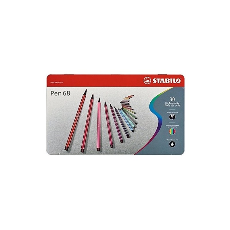  Fine art shop - STABILO Pen 68 metal box 30 high quality fibre tip pen | totenart.com