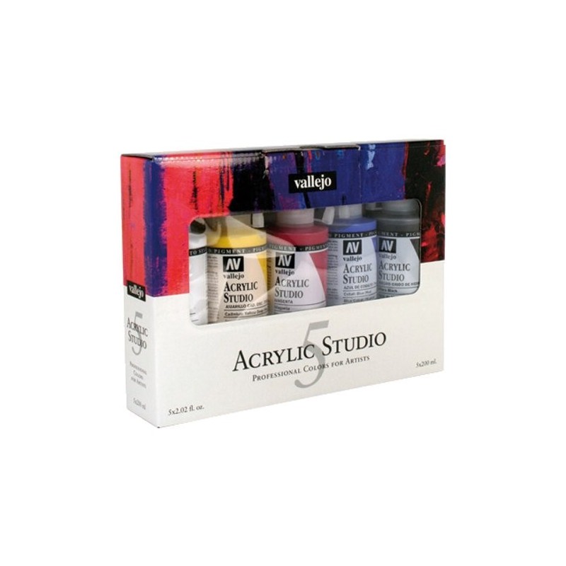 Fine art shop - Set Acrílico Studio Vallejo 5 colors (200 ml) | totenart.com