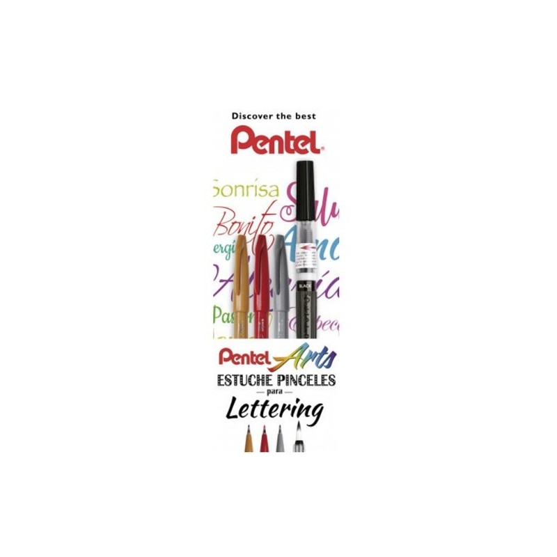 Fine art shop - Beginners Lettering set 4 brushes Pentel | totenart.com
