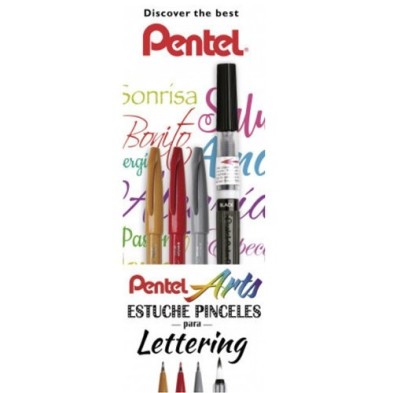 Fine art shop - Beginners Lettering set 4 brushes Pentel | totenart.com