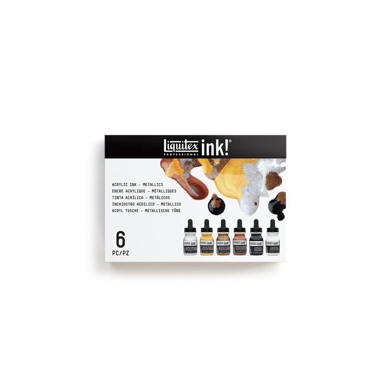 Fine art shop - Set Acrylic Inks Liquitex, 6 Metallic colors, 30 ml. | totenart.com
