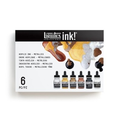 Fine art shop - Set Acrylic Inks Liquitex, 6 Metallic colors, 30 ml. | totenart.com