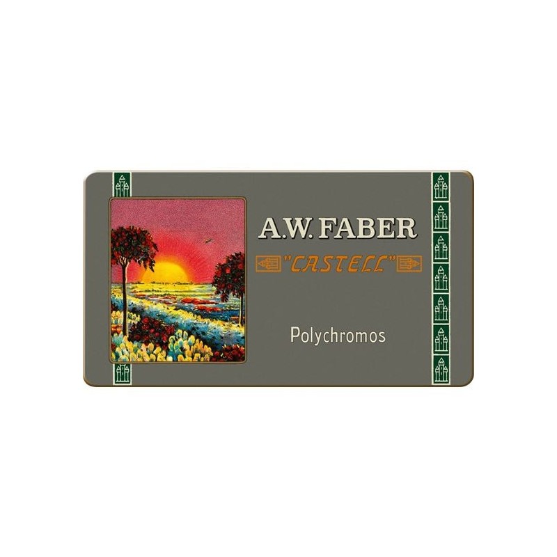  Fine art shop - Colour Pencils metal box POLYCHROMO, Faber Castell (12 colours) LIMITED EDITION ANNIVERSAY | totenart.com
