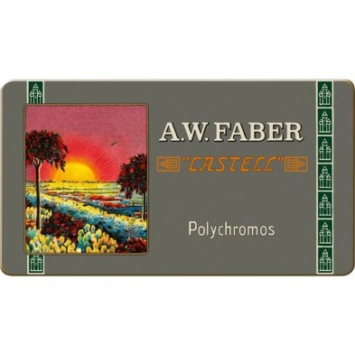  Fine art shop - Colour Pencils metal box POLYCHROMO, Faber Castell (12 colours) LIMITED EDITION ANNIVERSAY | totenart.com