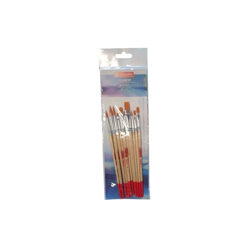 Fine art shop - Set 10 Brushes Filament, Round and Flat, Art Creation | totenart.com
