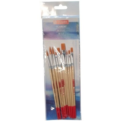 Fine art shop - Set 10 Brushes Filament, Round and Flat, Art Creation | totenart.com