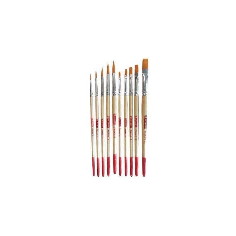Fine art shop - Set 10 Brushes Filament, Round and Flat, Art Creation | totenart.com