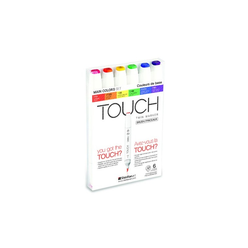 Fine art shop - TOUCH TWIN  6 brush marker main colors set | totenart.com