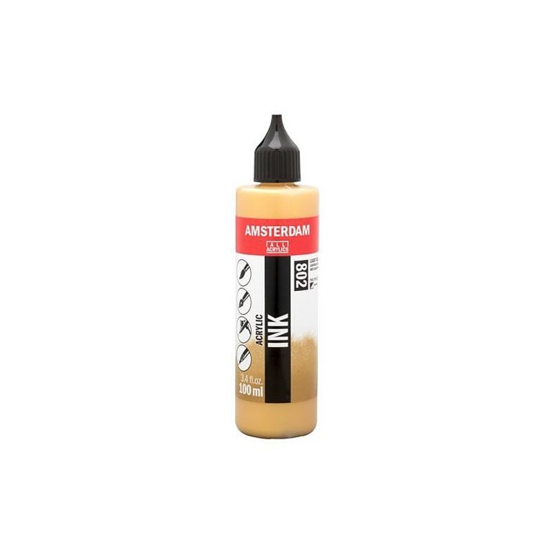 Fine art shop - Amsterdam Acrylic Ink Light Gold 802 (100ml.) | totenart.com