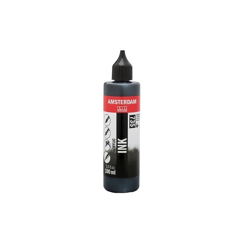 Fine art shop - Amsterdam Acrylic Ink Oxide Black 735 (100ml.) | totenart.com
