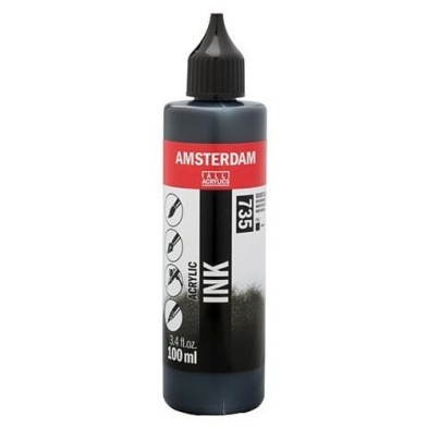Fine art shop - Amsterdam Acrylic Ink Oxide Black 735 (100ml.) | totenart.com