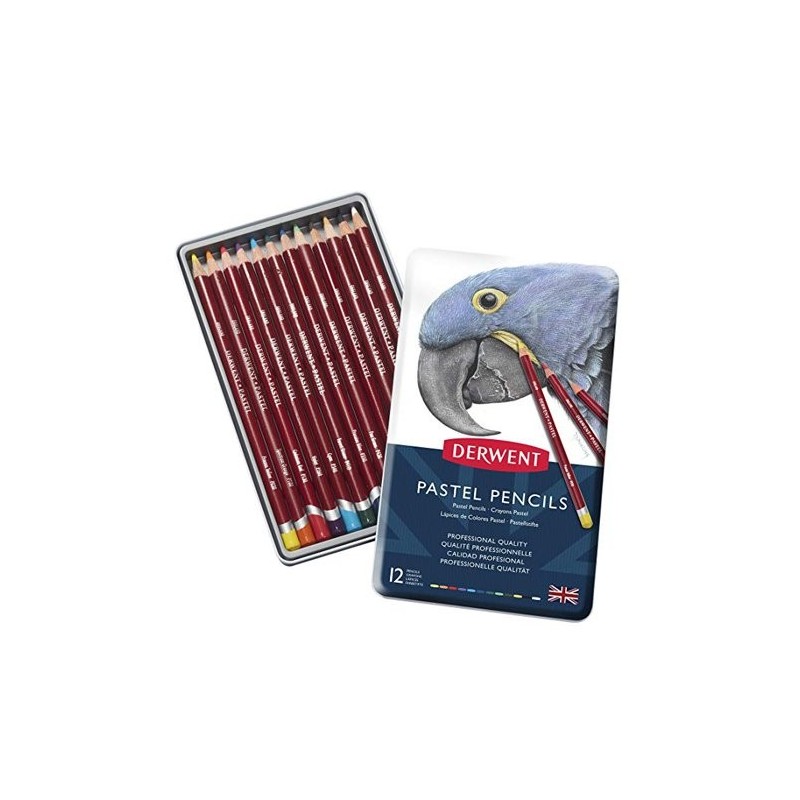  Fine art shop - Pastel pencils Metal box Derwent 12 uds.  | totenart.com