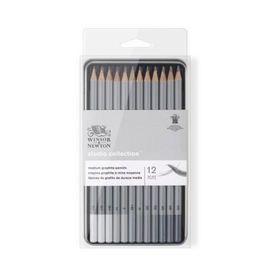  Fine art shop - Graphite pencils box Studio Collection Winsor&Newton 12 uds.  | totenart.com