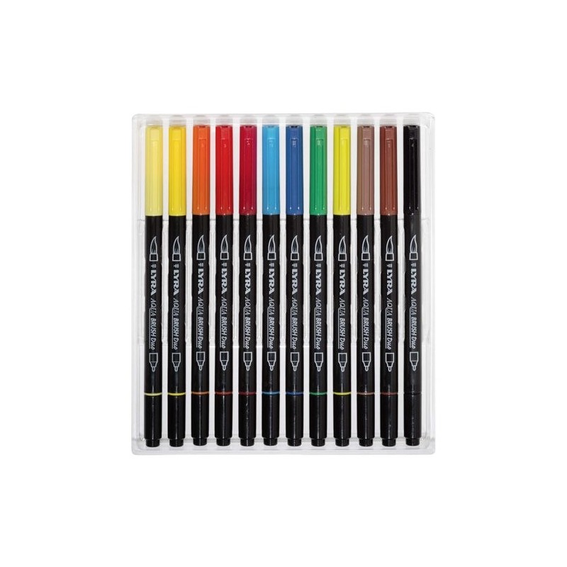 Fine art shop - Case 12 double tip pens brush. Aqua Brush Duo, Lyra | totenart.com 