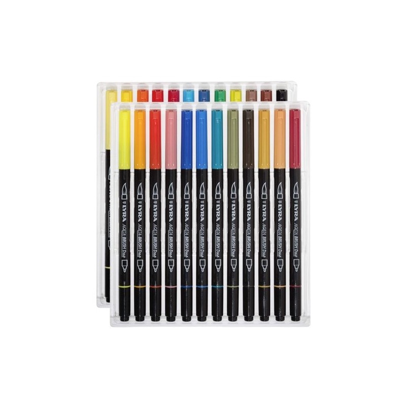 Fine art shop - Case 24 double tip pens brush. Aqua Brush Duo, Lyra | totenart.com