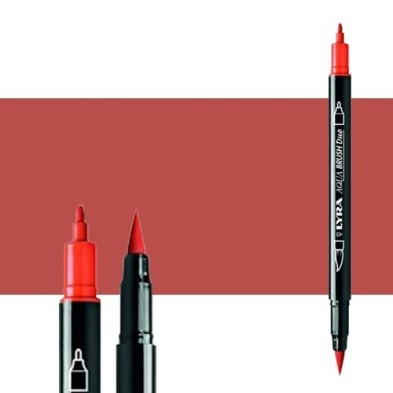 Fine art shop - Marker double tip brush Indian Red. Aqua Brush Duo, Lyra | totenart.com 