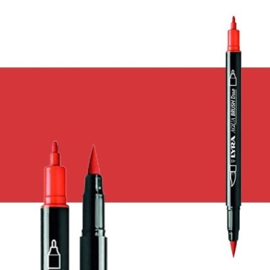 Fine art shop - Marker double tip brush Red Geranium. Aqua Brush Duo, Lyra | totenart.com 