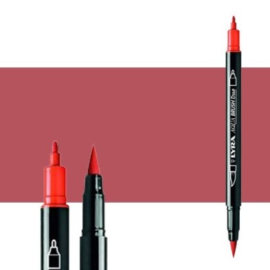 Fine art shop - Marker double tip brush Pompeii Red. Aqua Brush Duo, Lyra | totenart.com 
