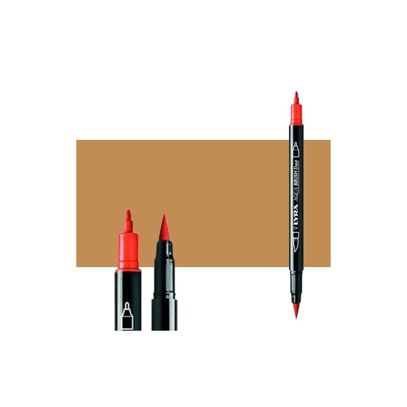 Fine art shop - Marker double tip brush Ocher Brown. Aqua Brush Duo, Lyra | totenart.com 