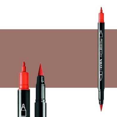 Fine art shop - Marker double tip brush Van-Dyck Brown. Aqua Brush Duo, Lyra | totenart.com 