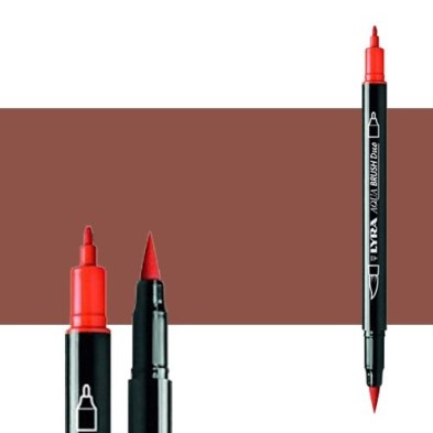 Fine art shop - Marker double tip brush Venice Red. Aqua Brush Duo, Lyra | totenart.com 