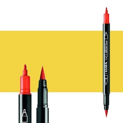 Fine art shop - Marker double tip brush Yellow Lemon. Aqua Brush Duo, Lyra | totenart.com 