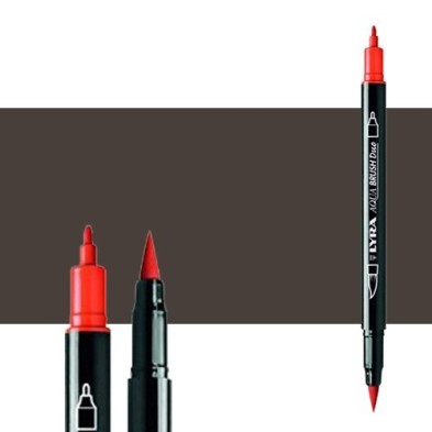 Fine art shop - Marker double tip brush Dark Sepia. Aqua Brush Duo, Lyra | totenart.com 