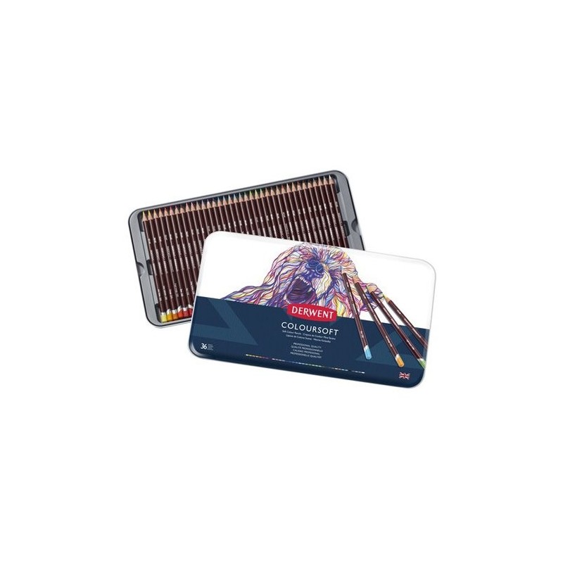  Fine art shop - Colour pencils Metal box Coloursoft Derwent 36 uds. | totenart.com