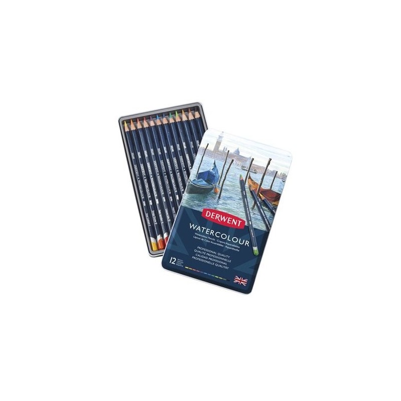  Fine art shop - 12 watercolour pencils box Derwent | totenart.com