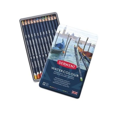  Fine art shop - 12 watercolour pencils box Derwent | totenart.com