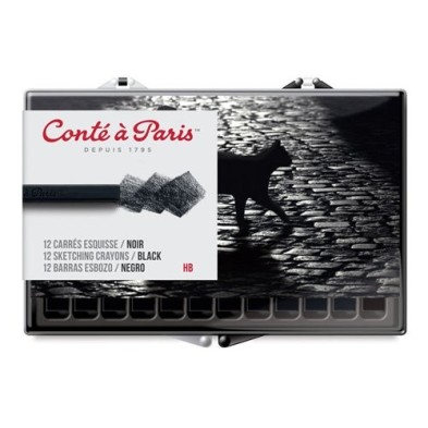 Fine art shop - Box Carres Conte 12 black | totenart.com