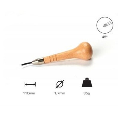 Square Graver 1.7 mm, mushroom handle