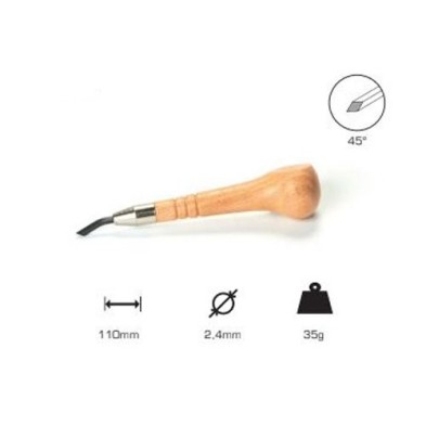 Square graver 2.4 mm, mushroom handle