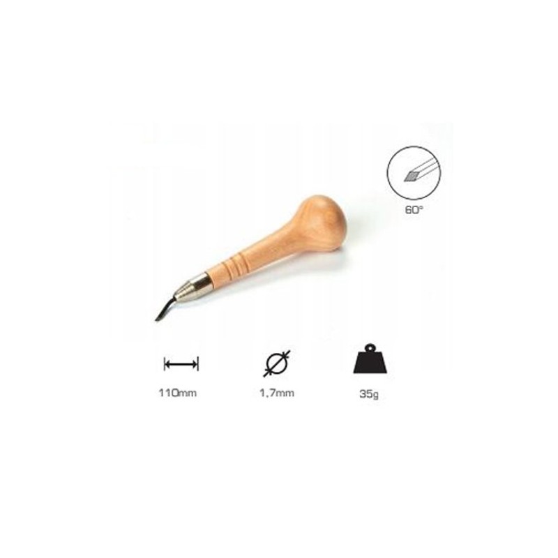 Losango graver 1.7 mm, 60, Mushroom handle
