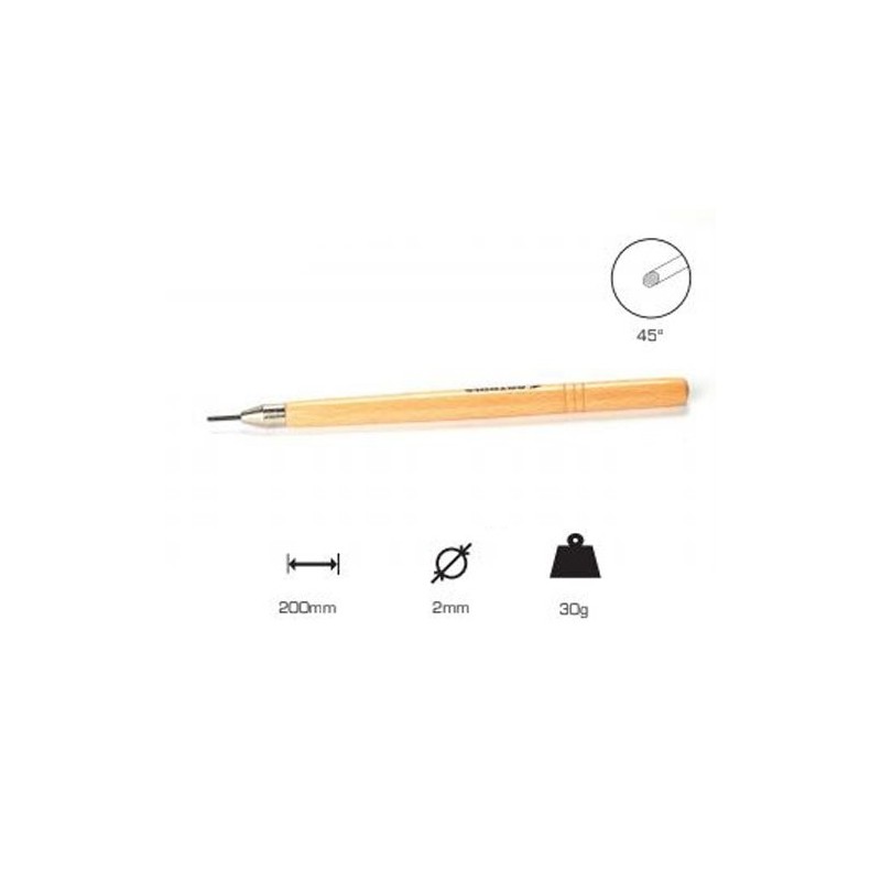 Round Graver 2 mm, 45, long handle