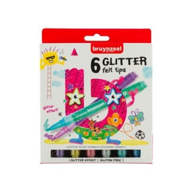 Fine art shop - Marker Case Bruynzeel, 6 glitter felt tips | totenart.com