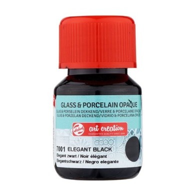 Fine art shop - Elegant Black Glass & Porcelain Opaque Ink 7001, 30 ml. Artcreation | totenart.com 