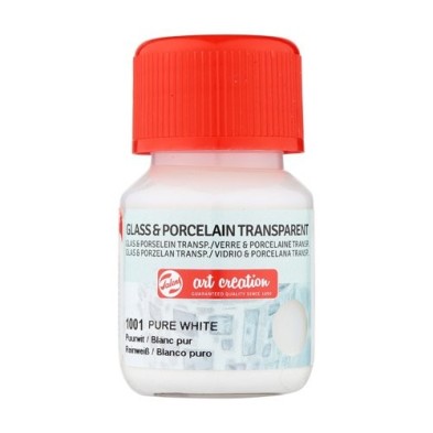 Fine art shop - Pure White Glass & Porcelain Transparent Ink 1001, 30 ml. Artcreation | totenart.com