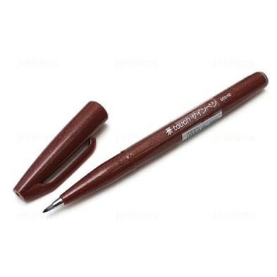 Fine art shop - Sign Pen Brush Pentel Touch, Brown | totenart.com\n