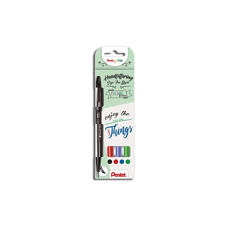 Fine art shop - Set 4 Sign Pen Brush Pentel Touch (Basic) | totenart.com\n