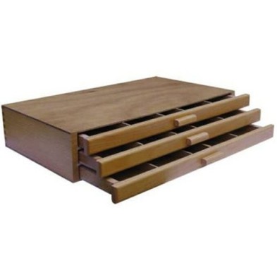  Fine art shop - Empty pastel box, 3 drawers, 40X24,3X8,4 cm | totenart.com