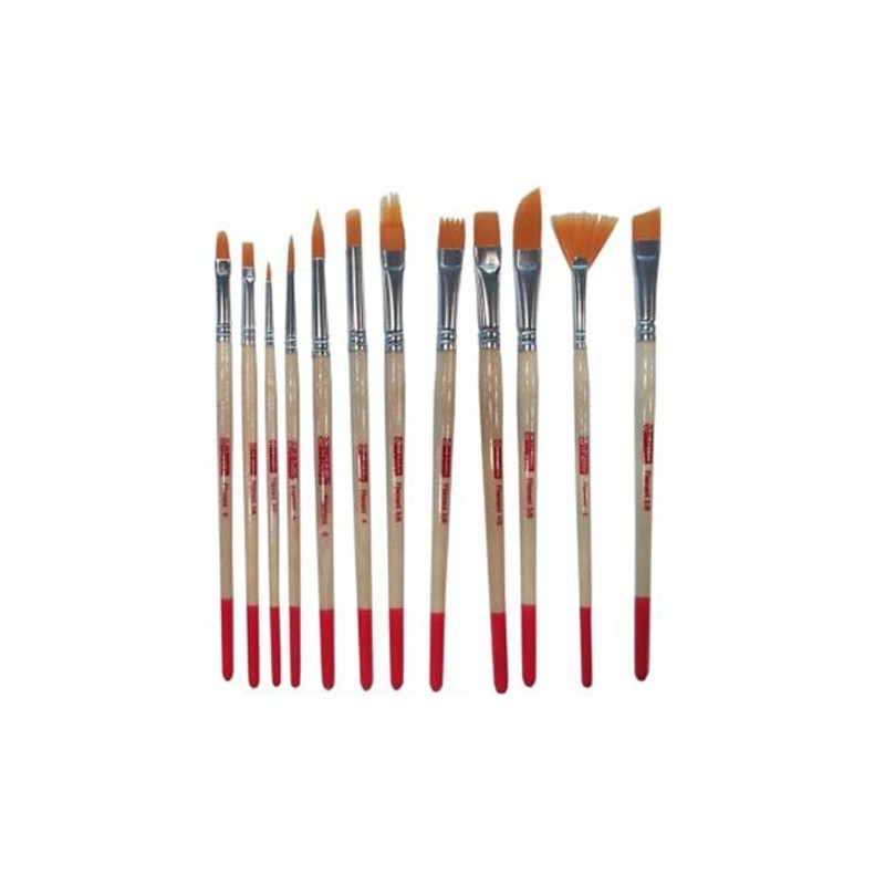 Fine art shop - Set 12 Synthetic Brushes Short Handle, assorted, Art Creation | totenart.com