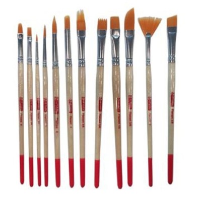 Fine art shop - Set 12 Synthetic Brushes Short Handle, assorted, Art Creation | totenart.com