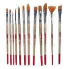 Fine art shop - Set 12 Synthetic Brushes Short Handle, assorted, Art Creation | totenart.com