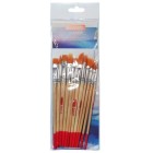 Fine art shop - Set 12 Synthetic Brushes Short Handle, assorted, Art Creation | totenart.com